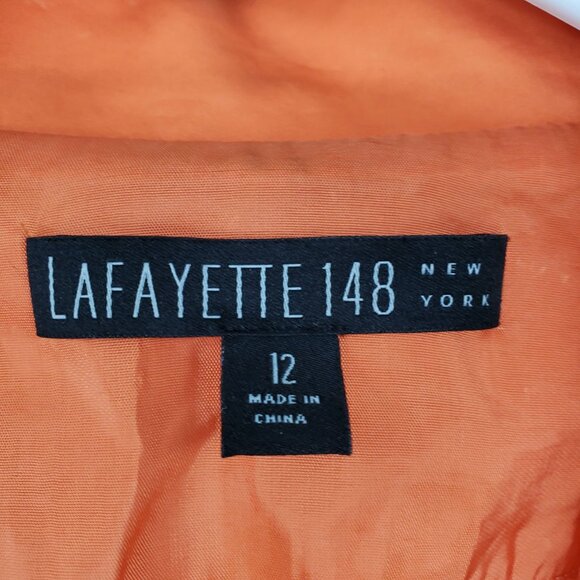 Lafayette 148 Orange Long Sleeve Career Business Blazer Suit Jacket 12 - Picture 3 of 11
